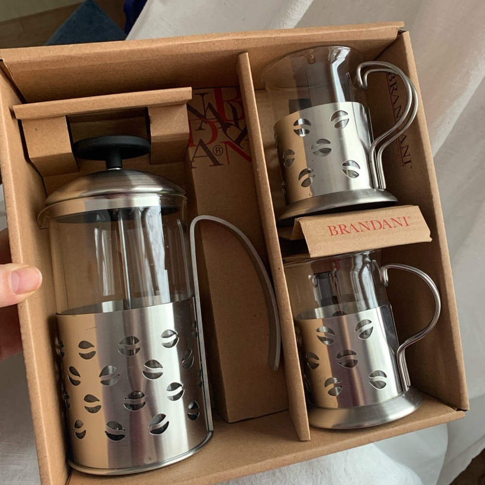 BNIB Brandani French Press Coffee Maker Set